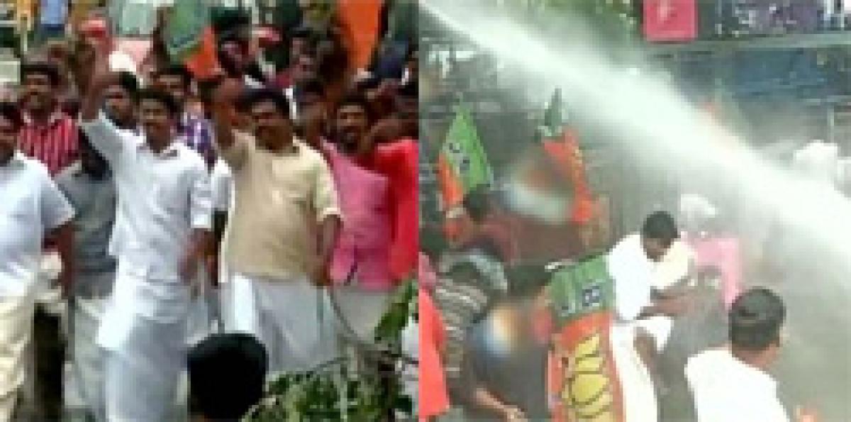 Bar bribery case: BJP workers protest against KM Mani, demand his resignation